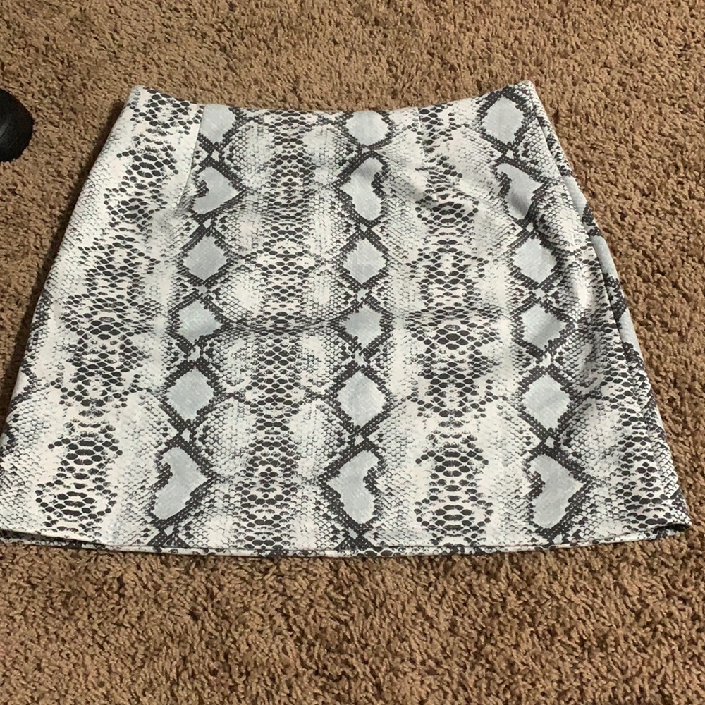 Blue and white snake skin skirt